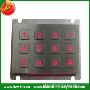 12keys 3*4 Vandal Proof DOT Matrix Keypad with Backlight